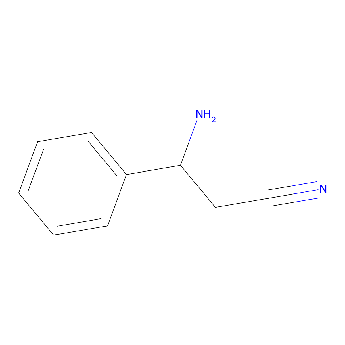 3-Amino-3-phenylpropanenitrile molecular structure, CAS 16750-41-7