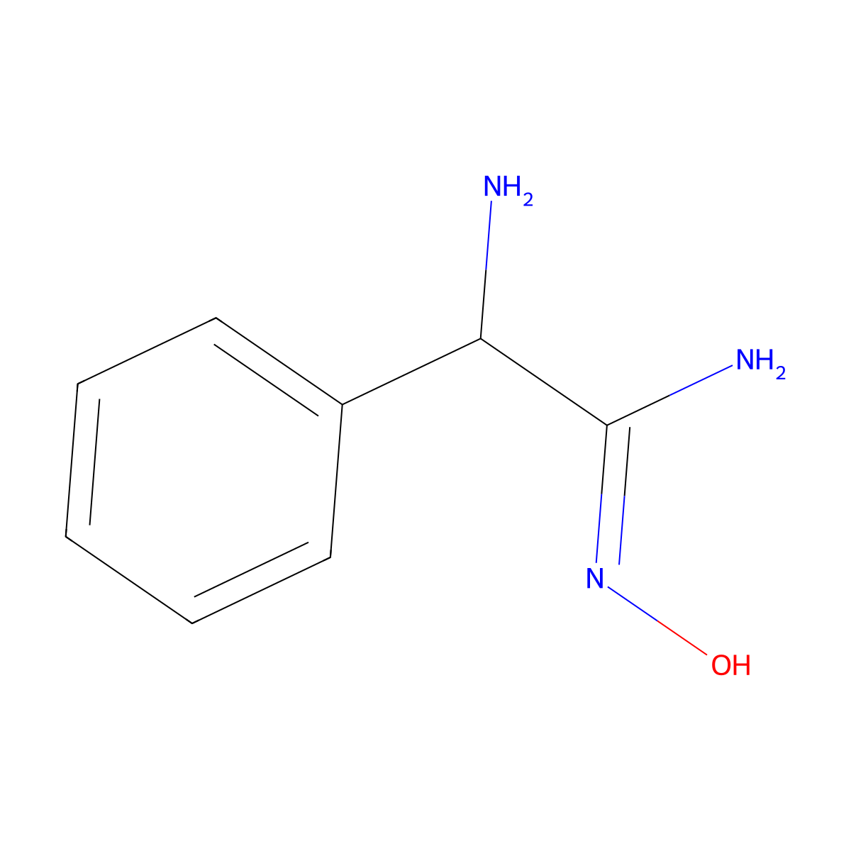 2-amino-N'-hydroxy-2-phenylethanimidamide molecular structure, CAS 16750-47-3