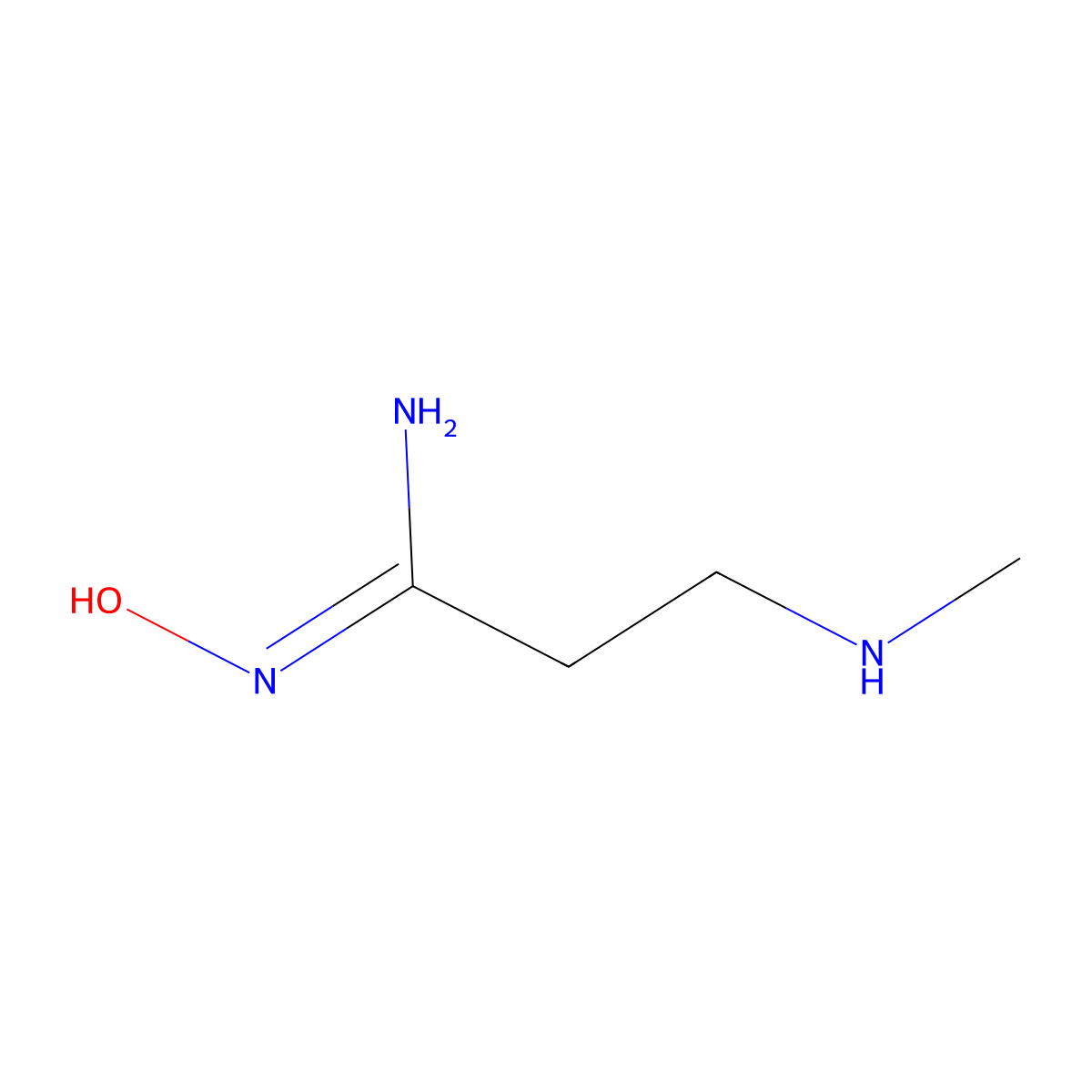 N'-hydroxy-3-(methylamino)propanimidamide molecular structure, CAS 16750-50-8