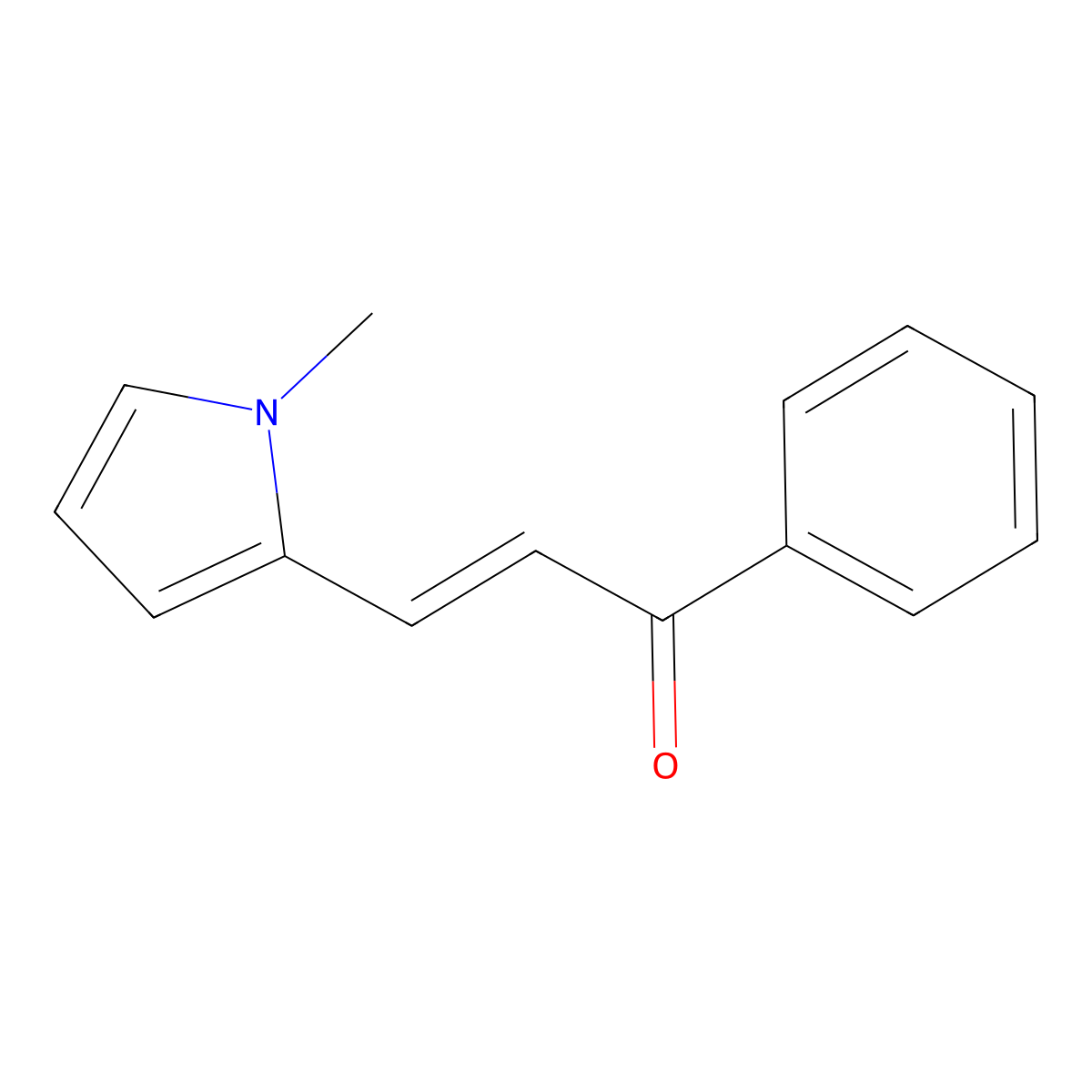 2-Propen-1-one, 3-(1-methyl-1H-pyrrol-2-yl)-1-phenyl- molecular structure, CAS 16750-56-4