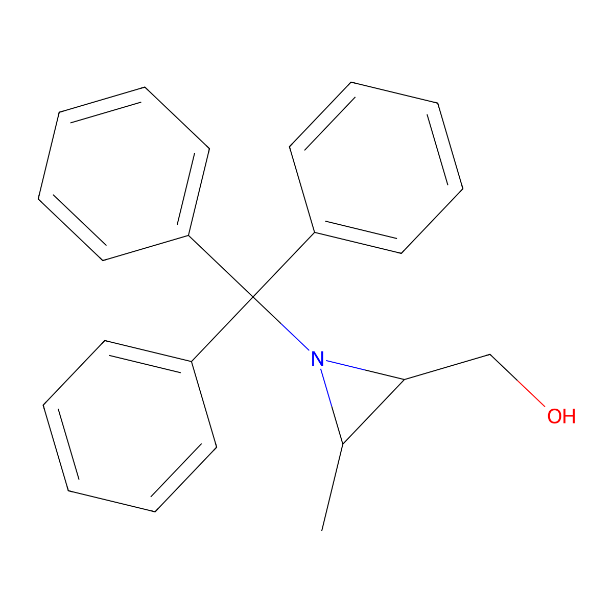 [(2S,3S)-3-methyl-1-(triphenylmethyl)aziridin-2-yl]methanol molecular structure, CAS 167502-57-0