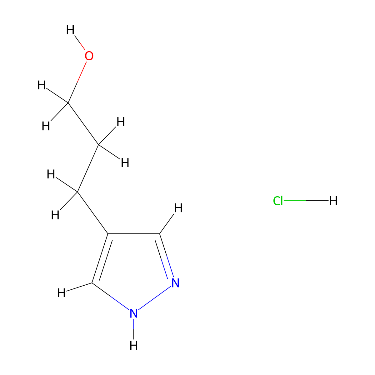 3-(1H-Pyrazol-4-YL)propan-1-OL hydrochloride molecular structure, CAS 167503-31-3