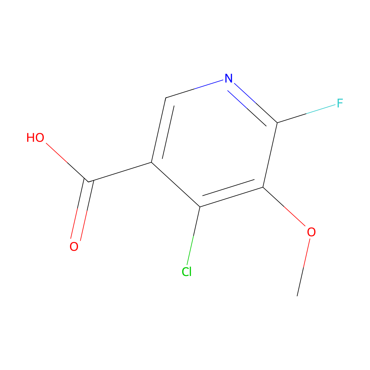 4-Chloro-6-fluoro-5-methoxynicotinic acid molecular structure, CAS 1675199-95-7