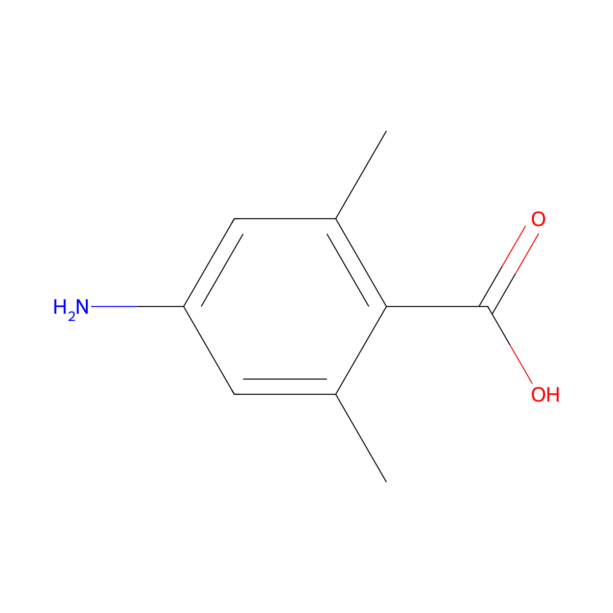 4-Amino-2,6-dimethylbenzoic acid molecular structure, CAS 16752-16-2