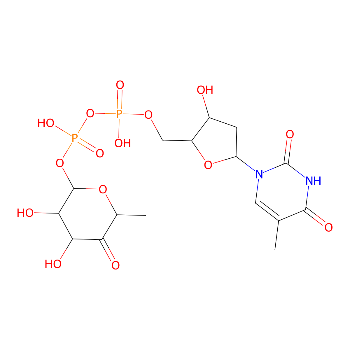 dTDP-4-dehydro-6-deoxy-alpha-D-glucose molecular structure, CAS 16752-71-9
