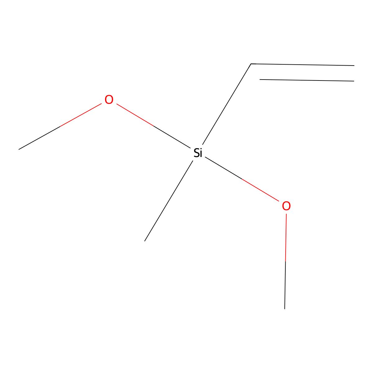 Vinylmethyldimethoxysilane molecular structure, CAS 16753-62-1