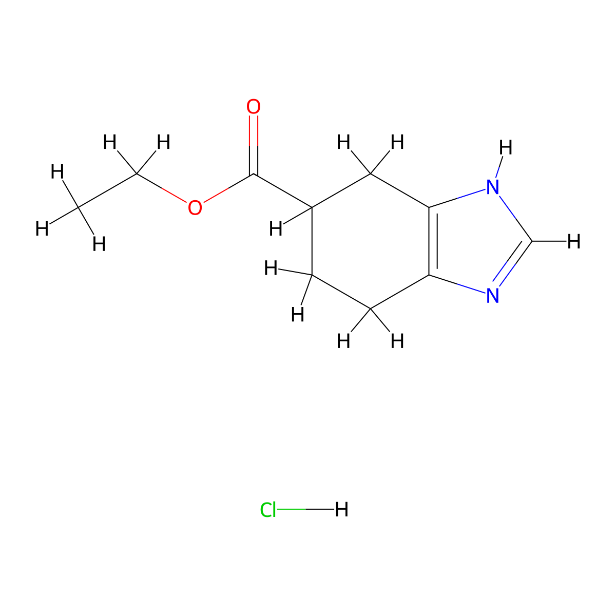 Ethyl 4,5,6,7-tetrahydro-1H-benzo[d]imidazole-6-carboxylate hydrochloride molecular structure, CAS 167545-99-5