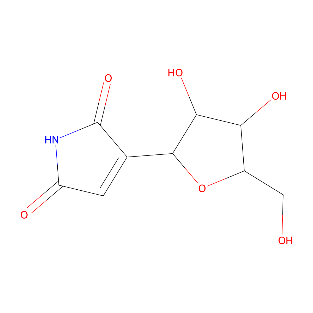 3-beta-D-Ribofuranosyl-1H-pyrrole-2,5-dione molecular structure, CAS 16755-07-0