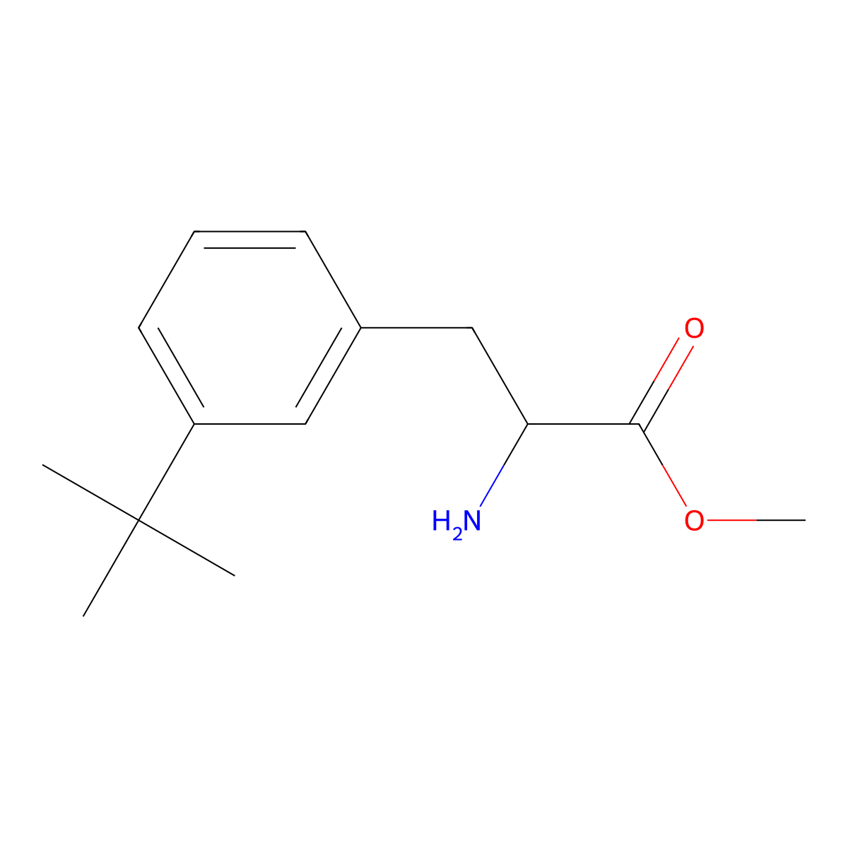 Methyl(2S)-2-amino-3-(3-tert-butylphenyl)propanoate molecular structure, CAS 167550-09-6