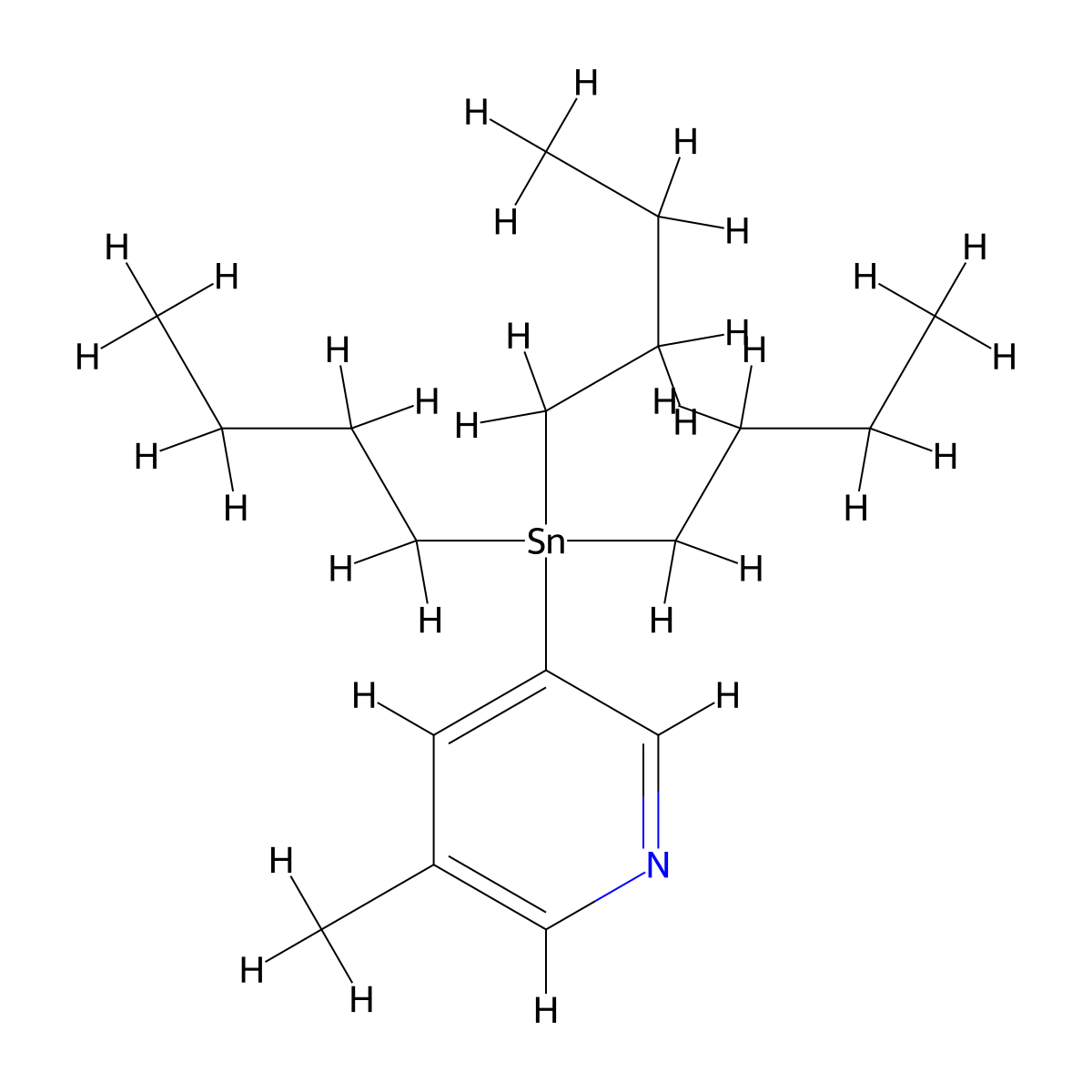 3-Methyl-5-(tributylstannyl)pyridine molecular structure, CAS 167556-63-0