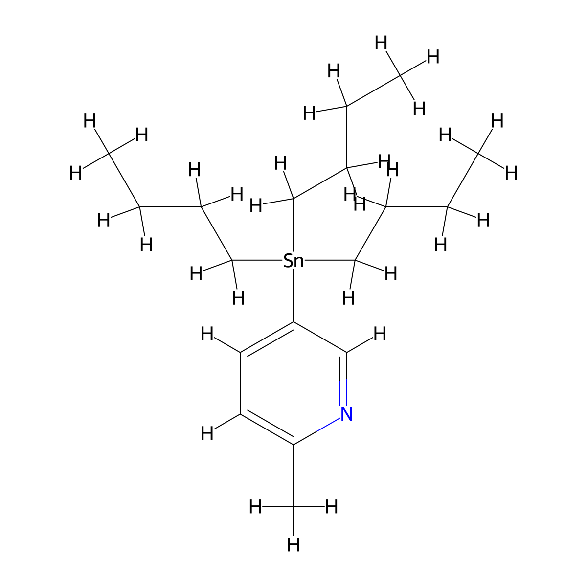 2-Methyl-5-(tributylstannyl)pyridine molecular structure, CAS 167556-64-1