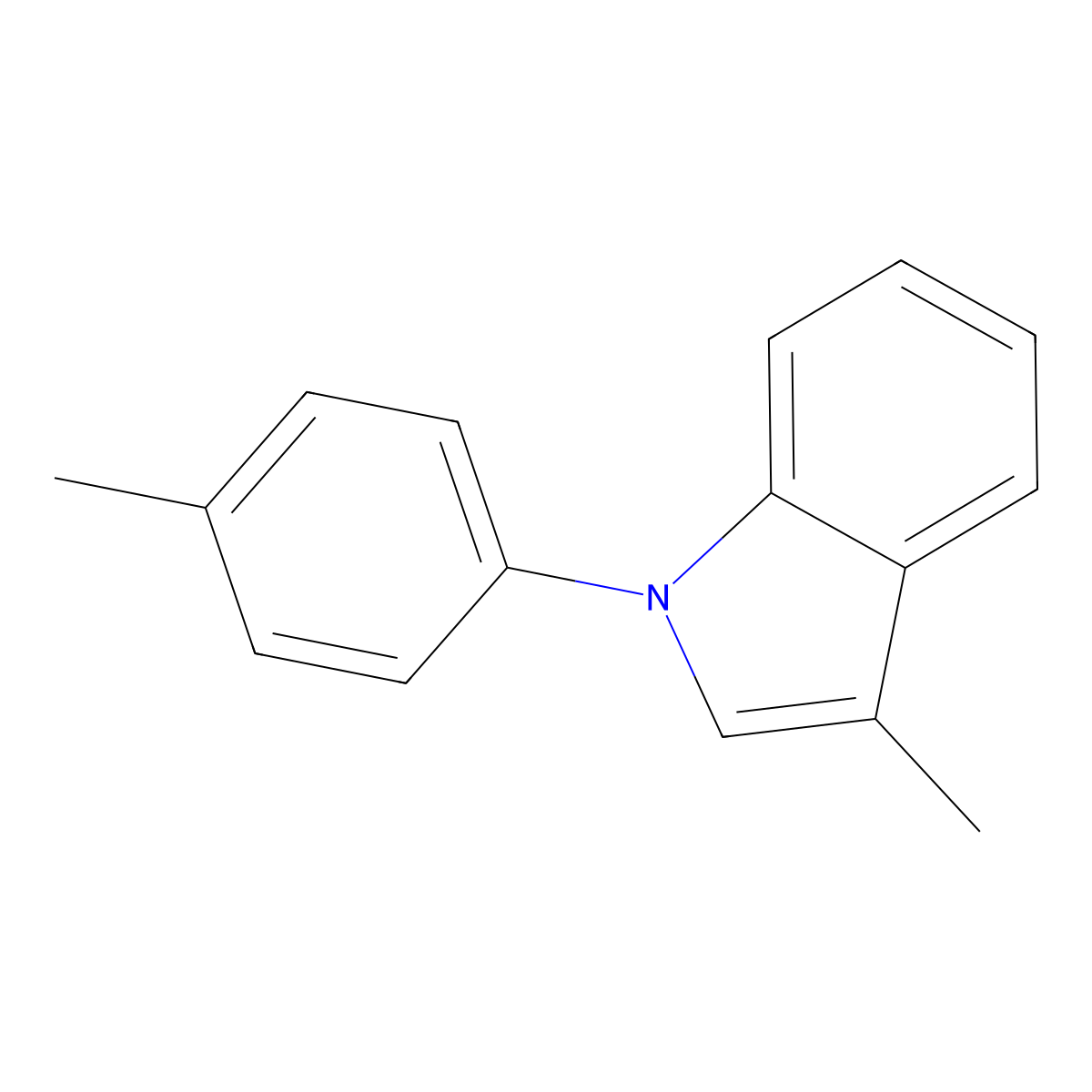 1H-Indole, 3-methyl-1-(4-methylphenyl)- molecular structure, CAS 167558-64-7