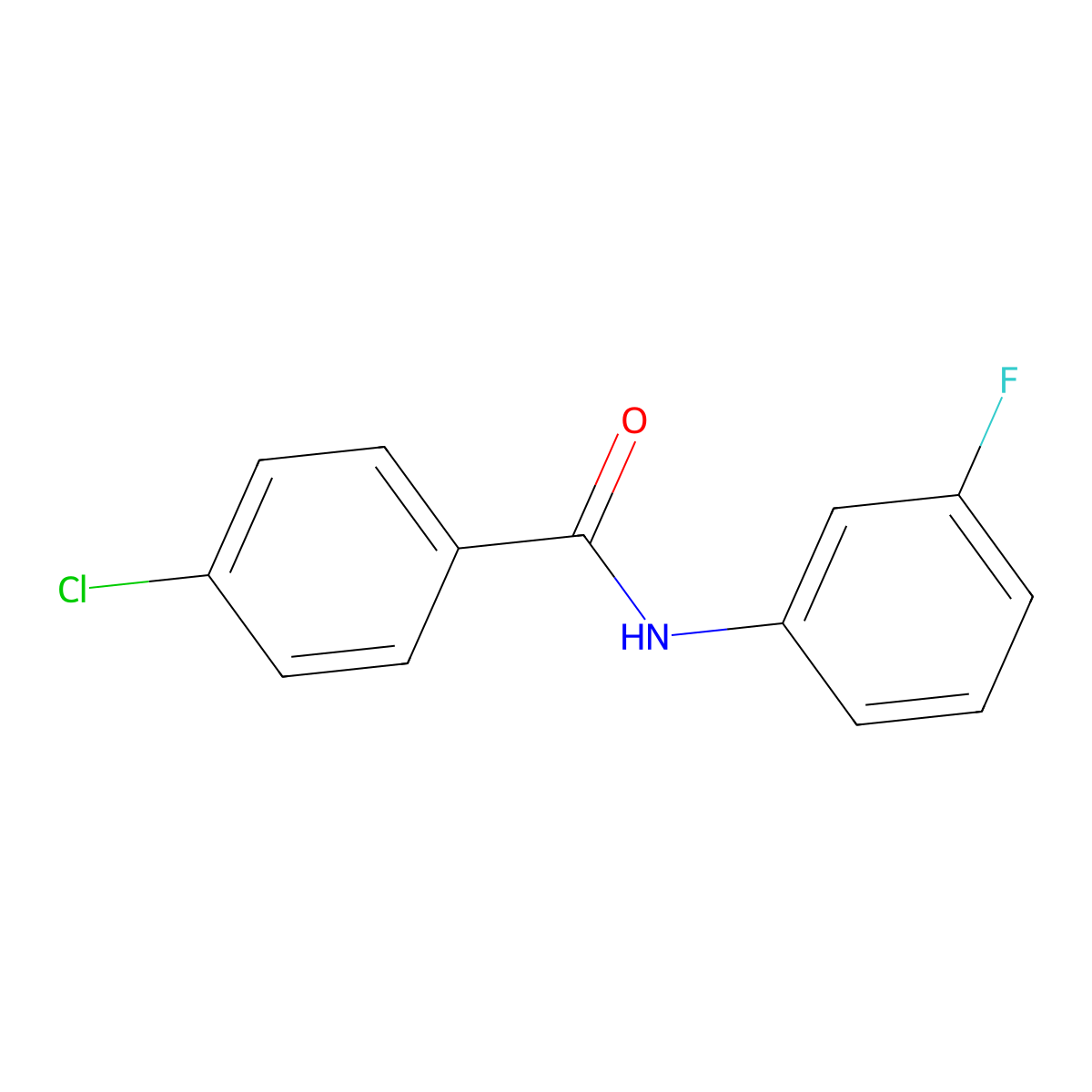 4-chloro-N-(3-fluorophenyl)benzamide molecular structure, CAS 167565-77-7