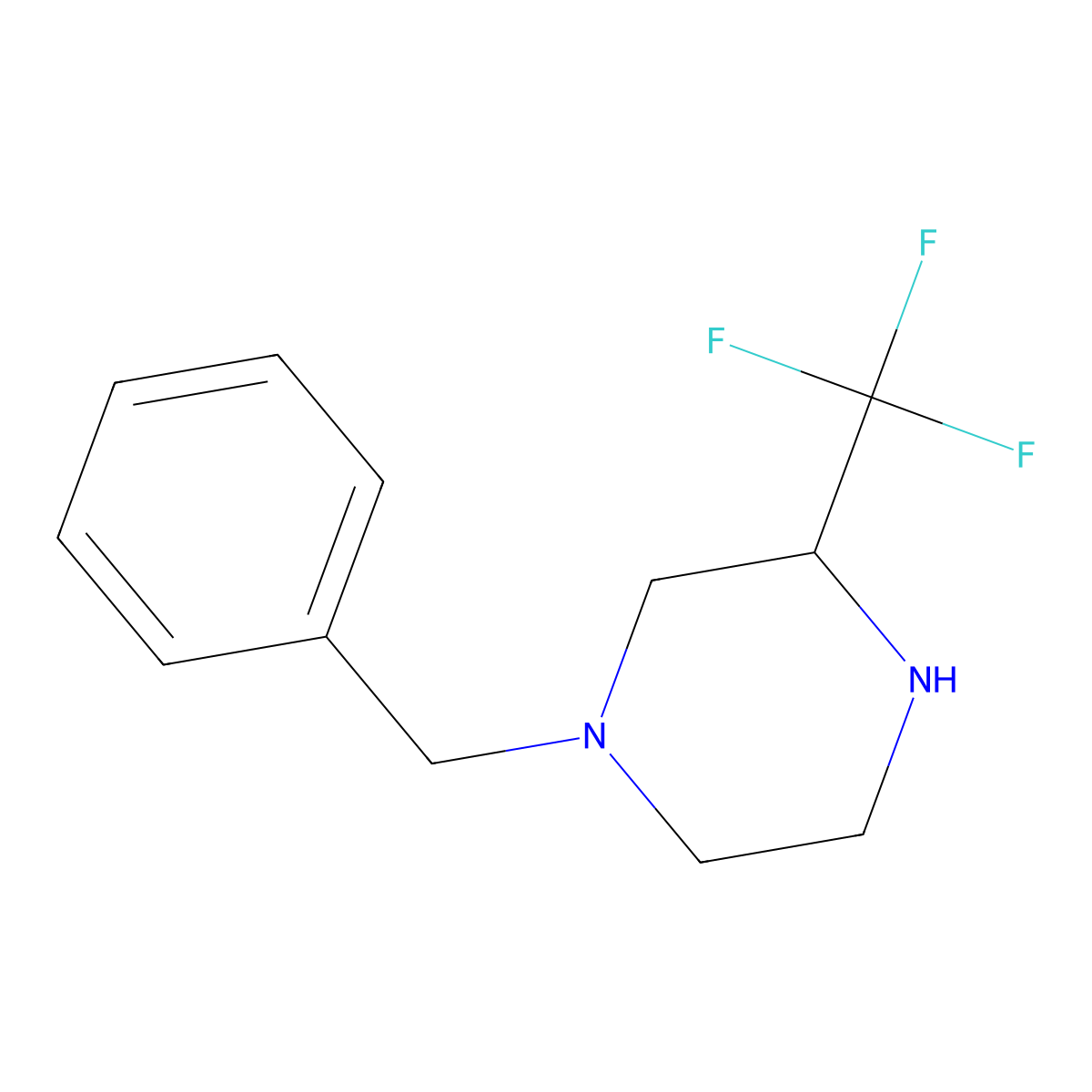 1-Benzyl-3-(trifluoromethyl)piperazine molecular structure, CAS 167566-34-9