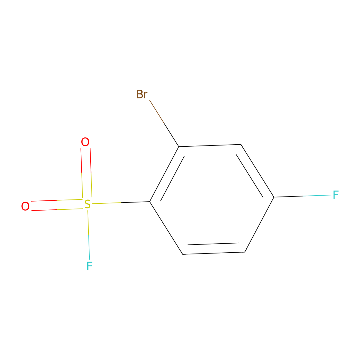 2-Bromo-4-fluorobenzenesulfonyl fluoride molecular structure, CAS 1675732-46-3