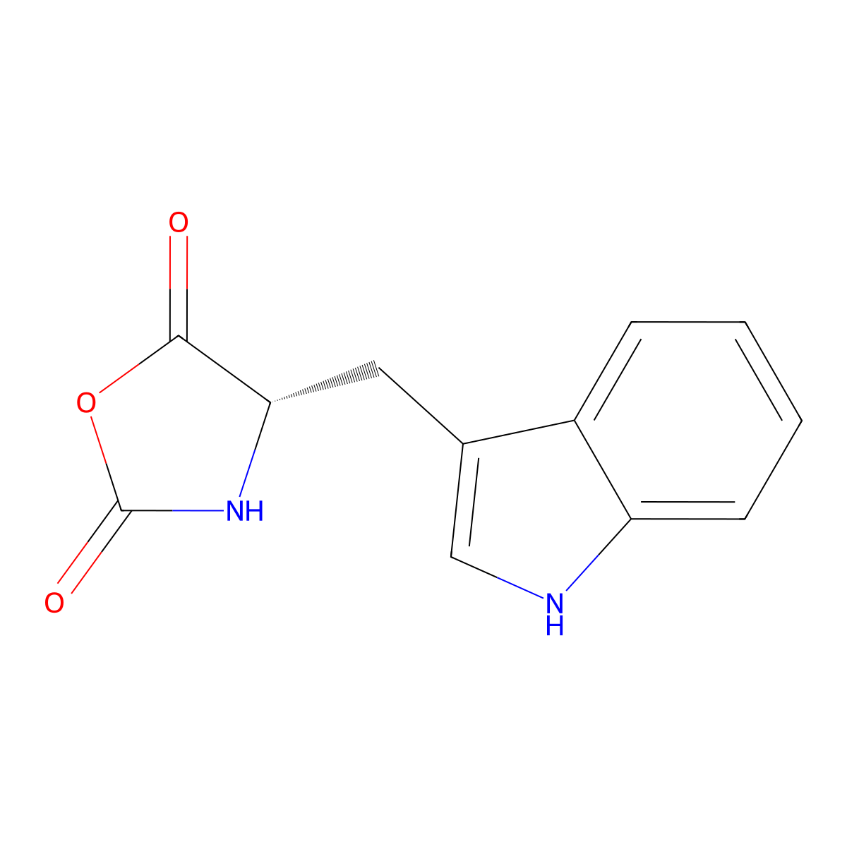 L-Tryptophan-N-carboxyanhydride molecular structure, CAS 1676-74-0