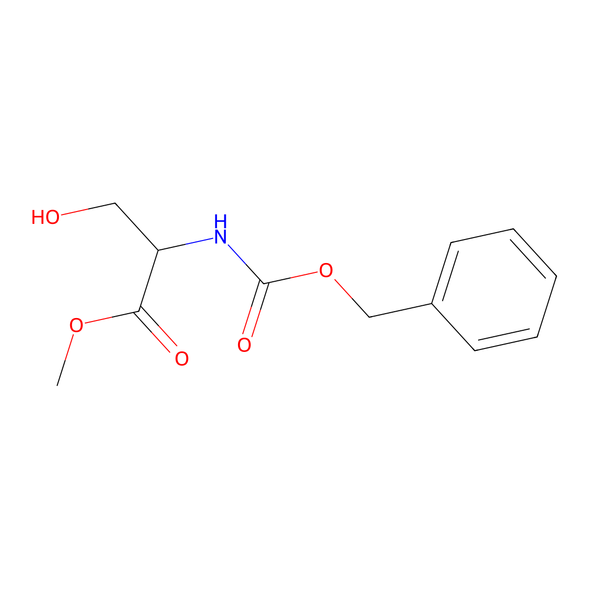 N-((Phenylmethoxy)carbonyl)-L-serine methyl ester molecular structure, CAS 1676-81-9