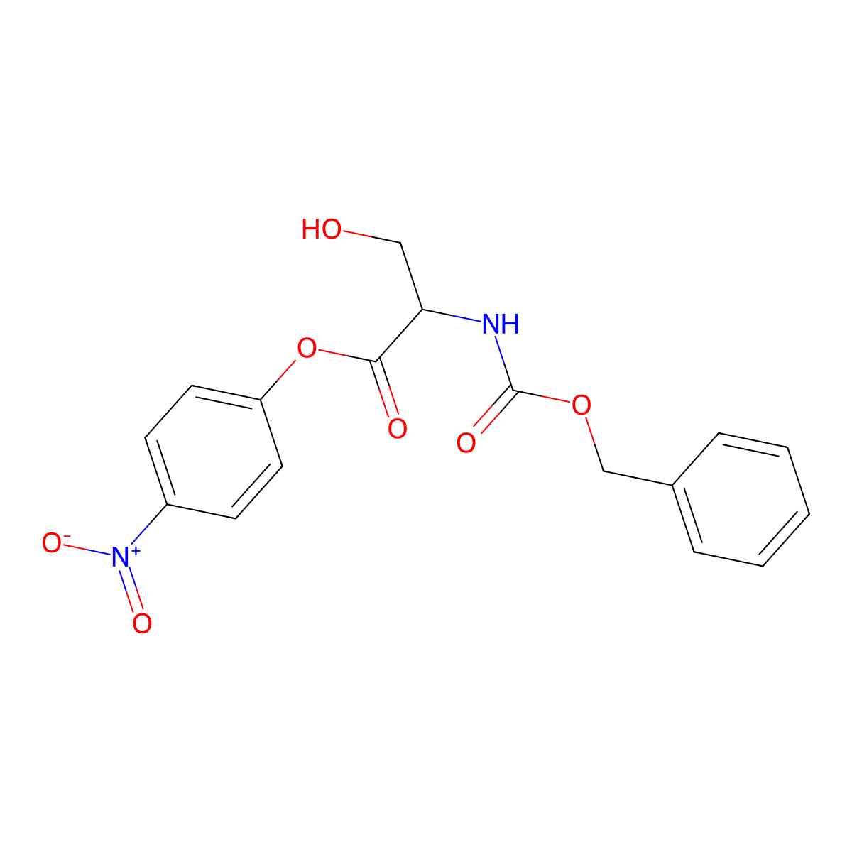 4-nitrophenyl N-[(benzyloxy)carbonyl]-L-serinate molecular structure, CAS 1676-91-1