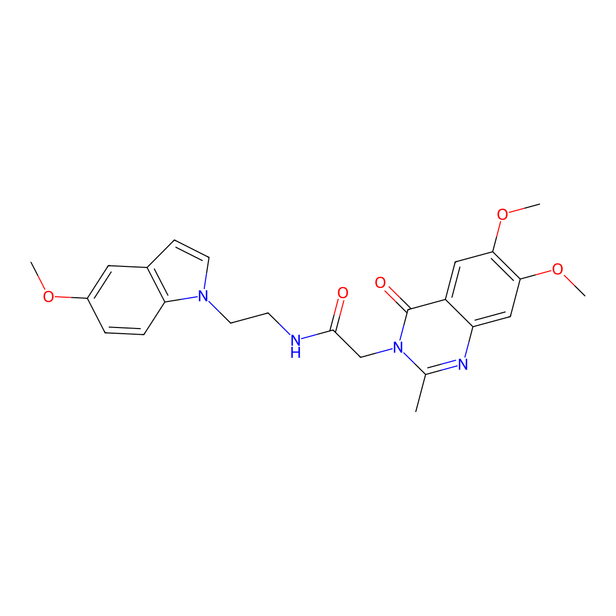 2-(6,7-dimethoxy-2-methyl-4-oxoquinazolin-3(4H)-yl)-N-[2-(5-methoxy-1H-indol-1-yl)ethyl]acetamide molecular structure, CAS 1676053-70-5