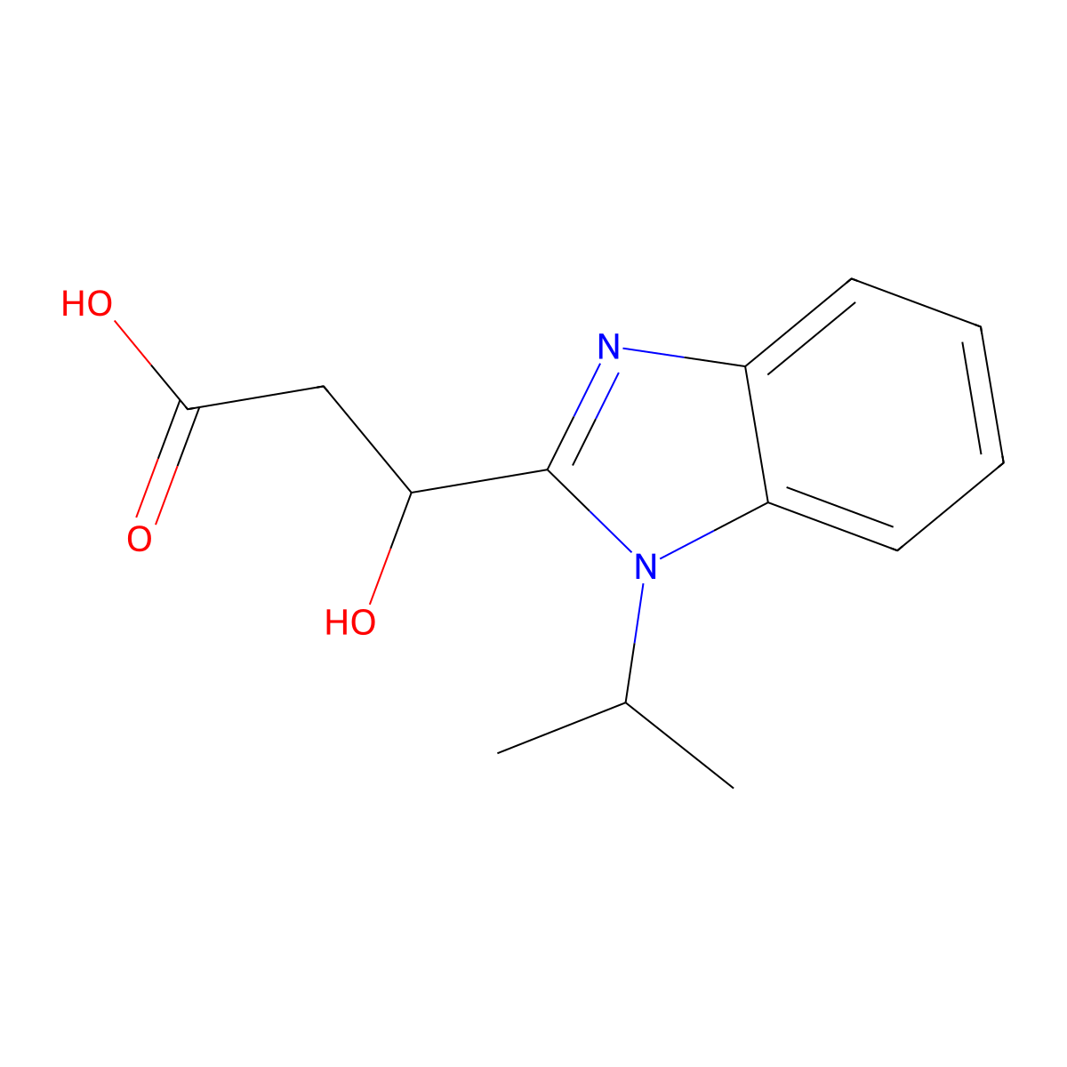 3-hydroxy-3-(1-isopropyl-1H-benzo[d]imidazol-2-yl)propanoic acid molecular structure, CAS 1676054-48-0