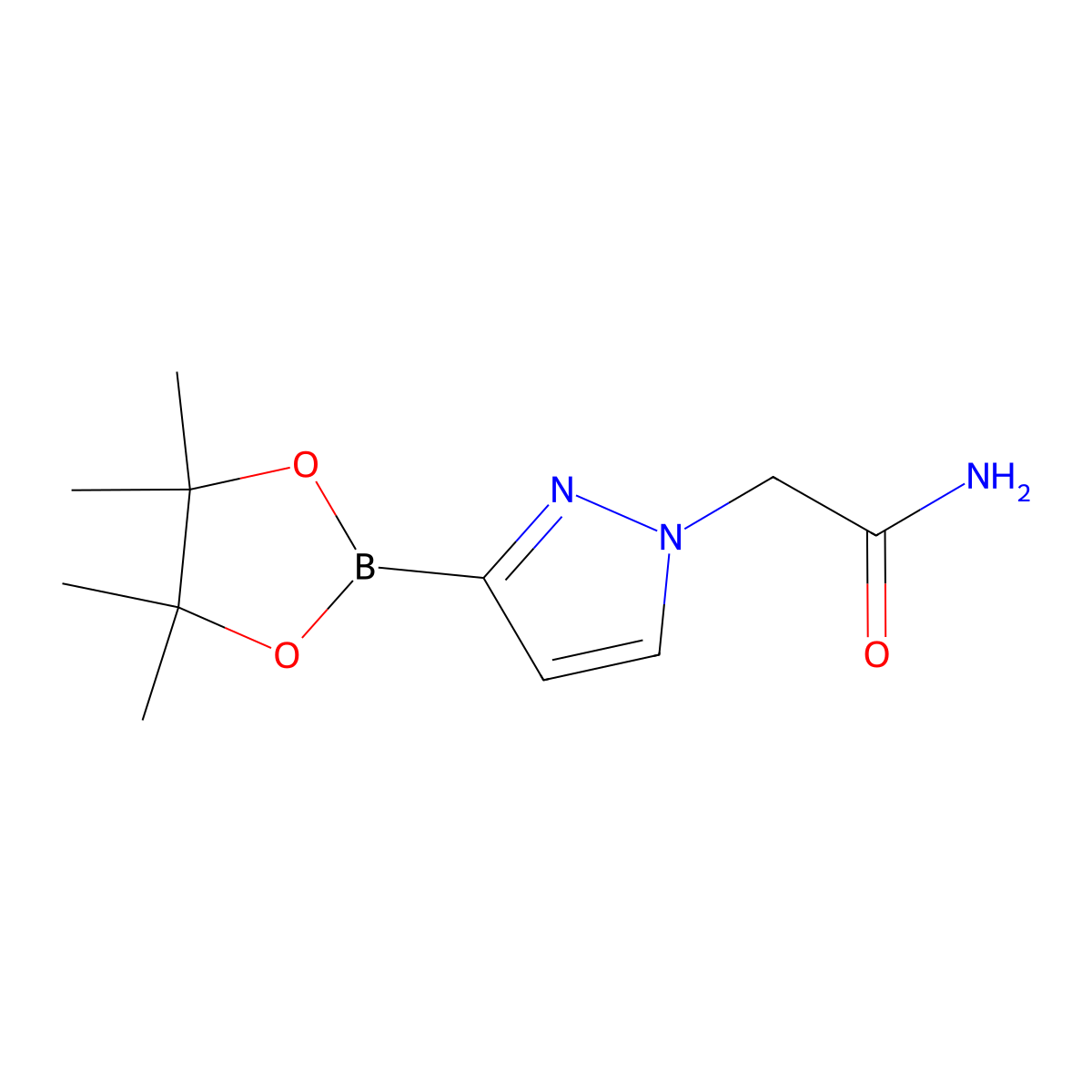 2-[3-(4,4,5,5-tetramethyl-1,3,2-dioxaborolan-2-yl)-1H-pyrazol-1-yl]acetamide molecular structure, CAS 1676067-97-2