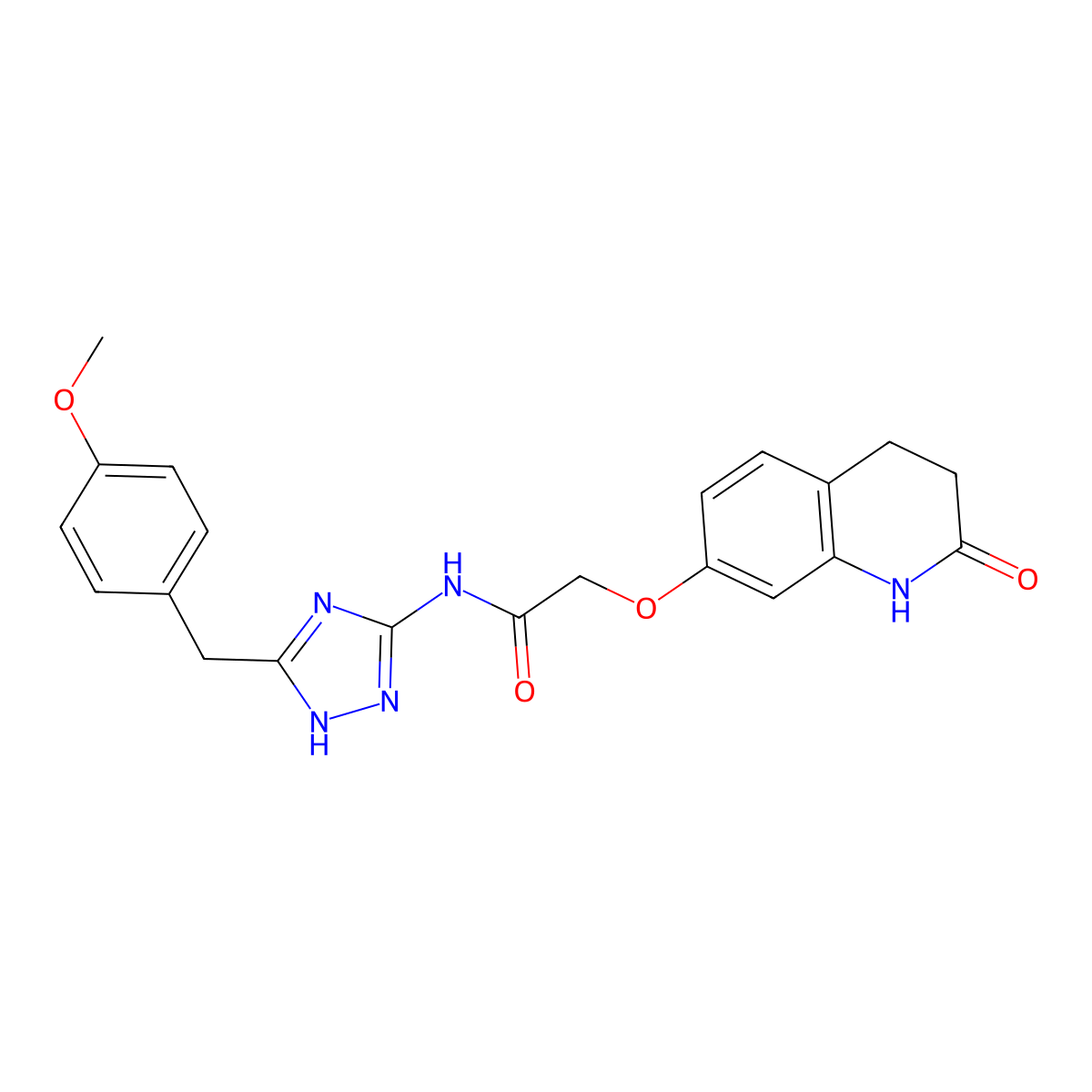 2-[(2-hydroxy-3,4-dihydroquinolin-7-yl)oxy]-N-[5-(4-methoxybenzyl)-1H-1,2,4-triazol-3-yl]acetamide molecular structure, CAS 1676068-62-4