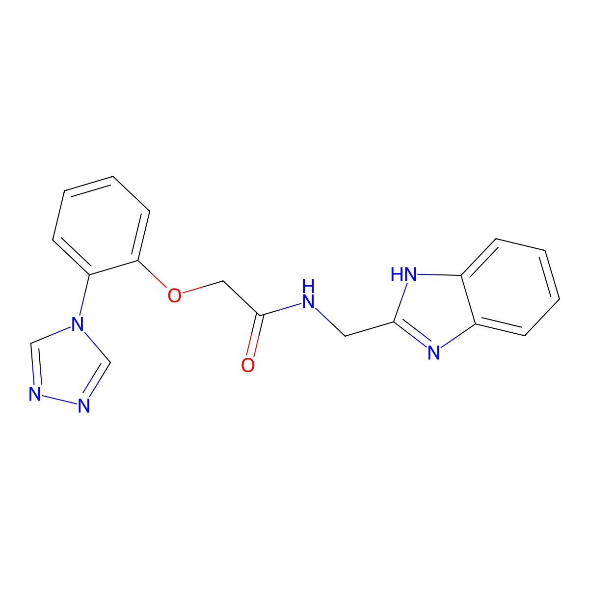 N-(1H-1,3-benzimidazol-2-ylmethyl)-2-[2-(4H-1,2,4-triazol-4-yl)phenoxy]acetamide molecular structure, CAS 1676069-16-1