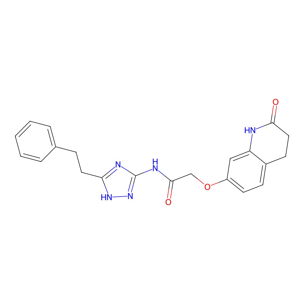 2-[(2-hydroxy-3,4-dihydroquinolin-7-yl)oxy]-N-[5-(2-phenylethyl)-1H-1,2,4-triazol-3-yl]acetamide molecular structure, CAS 1676069-67-2