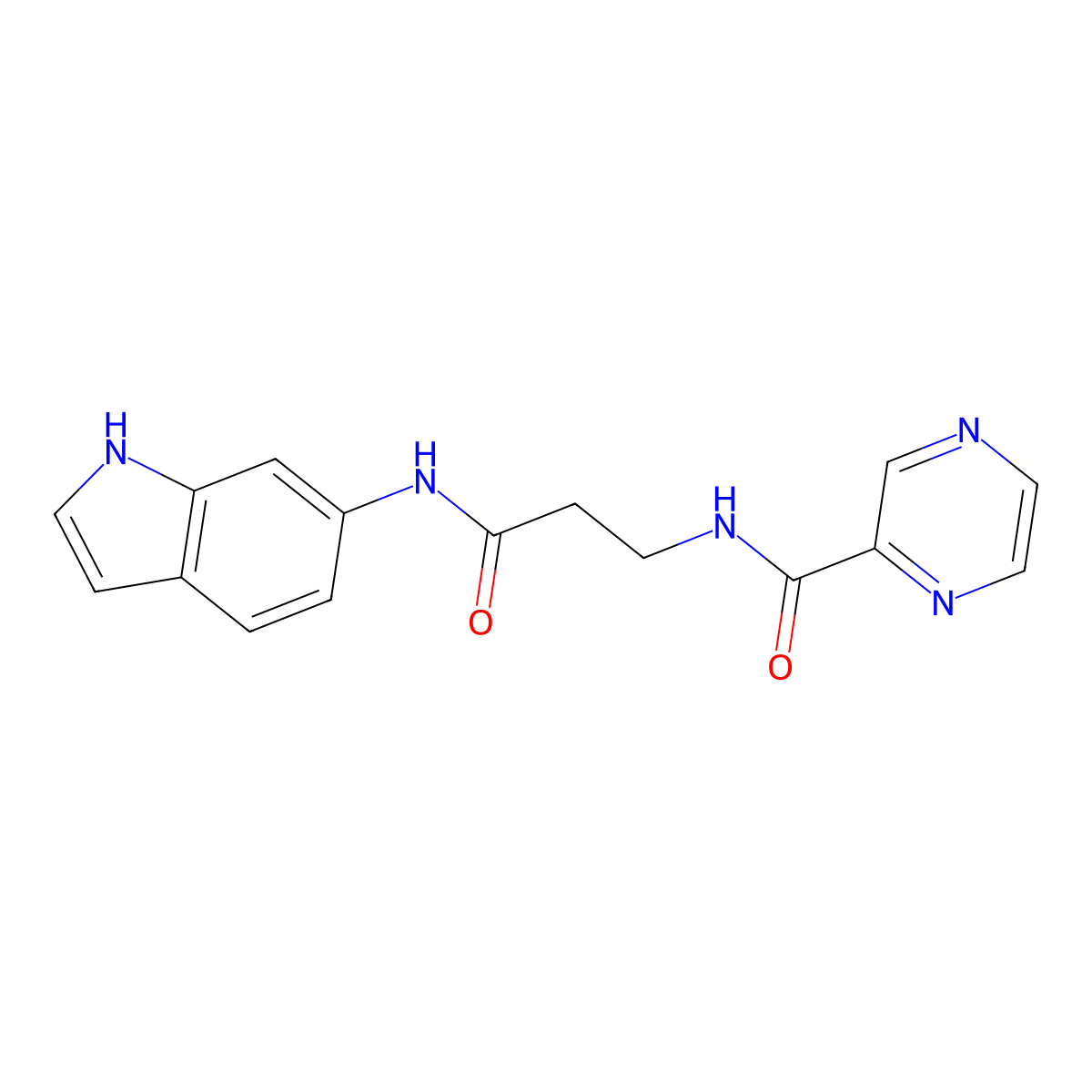 N-[3-(1H-indol-6-ylamino)-3-oxopropyl]pyrazine-2-carboxamide molecular structure, CAS 1676069-78-5