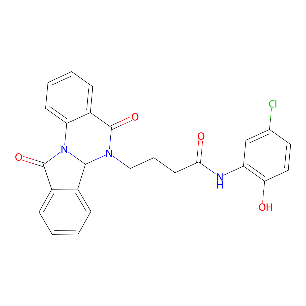 N-(5-chloro-2-hydroxyphenyl)-4-(5,11-dioxo-6a,11-dihydroisoindolo[2,1-a]quinazolin-6(5H)-yl)butanamide molecular structure, CAS 1676074-00-2