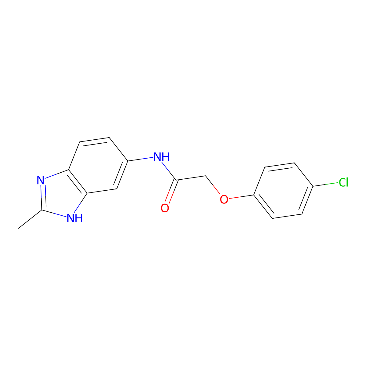 2-(4-chlorophenoxy)-N-(2-methyl-1H-benzimidazol-6-yl)acetamide molecular structure, CAS 1676074-41-1