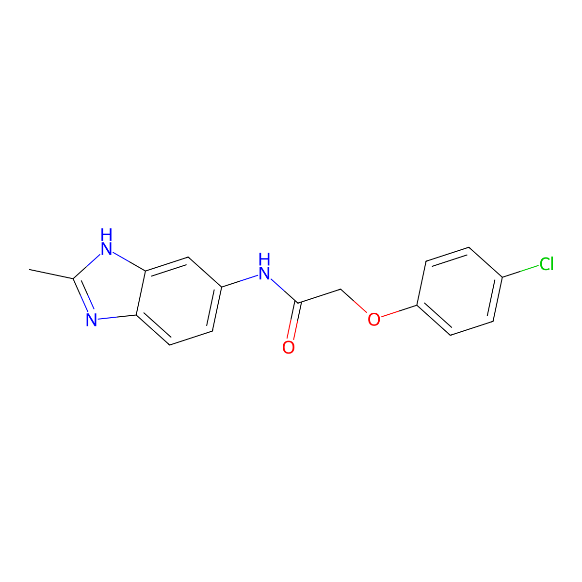 2-(4-chlorophenoxy)-N-(2-methyl-1H-benzimidazol-6-yl)acetamide molecular structure, CAS 1676074-41-1