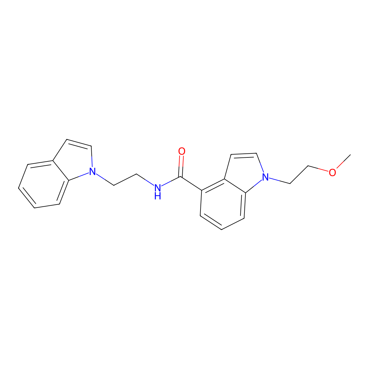 N-[2-(1H-indol-1-yl)ethyl]-1-(2-methoxyethyl)-1H-indole-4-carboxamide molecular structure, CAS 1676077-68-1