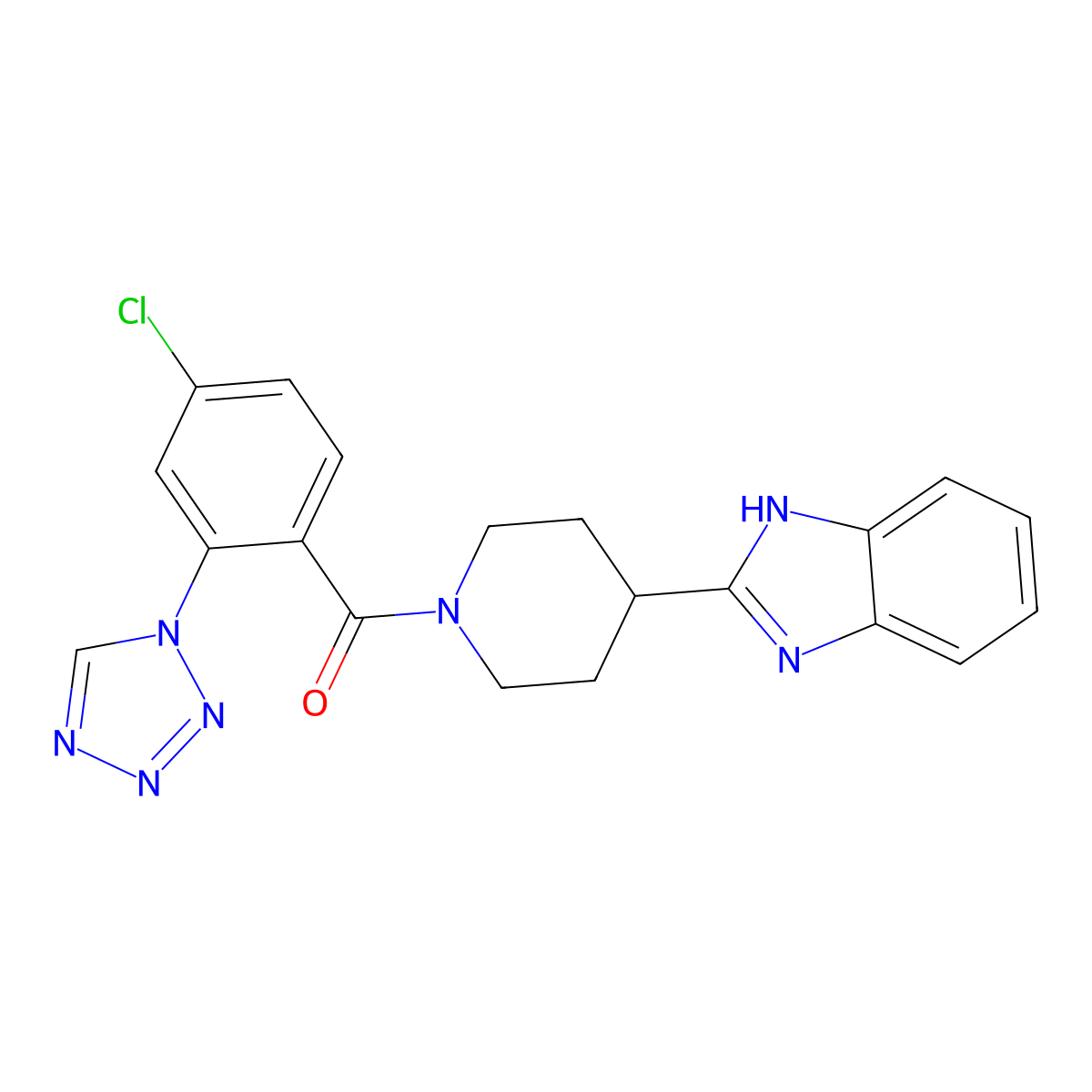 [4-(1H-benzimidazol-2-yl)piperidin-1-yl][4-chloro-2-(1H-tetrazol-1-yl)phenyl]methanone molecular structure, CAS 1676077-85-2