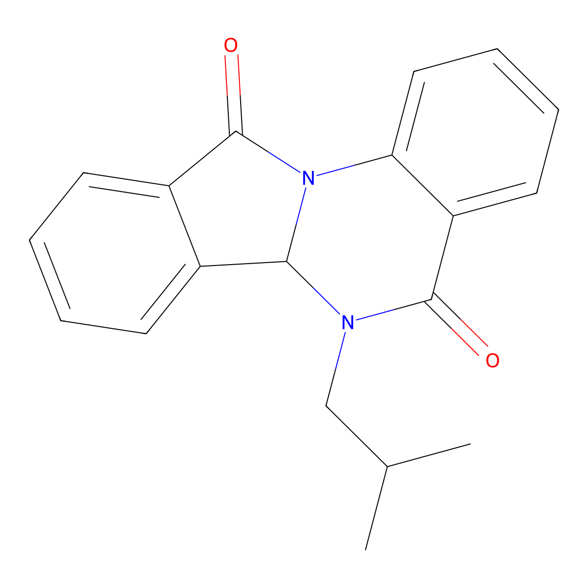 6-Isobutyl-6,6a-dihydroisoindolo[2,1-a]quinazoline-5,11-dione molecular structure, CAS 1676078-14-0