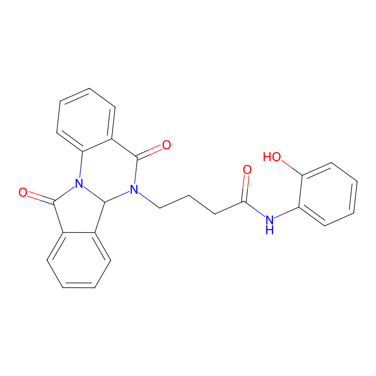 4-(5,11-dioxo-6a,11-dihydroisoindolo[2,1-a]quinazolin-6(5H)-yl)-N-(2-hydroxyphenyl)butanamide molecular structure, CAS 1676078-51-5