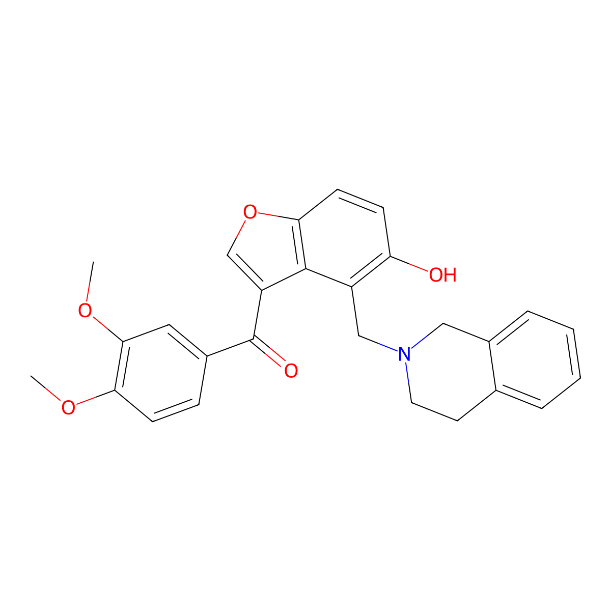 [4-(3,4-dihydroisoquinolin-2(1H)-ylmethyl)-5-hydroxy-1-benzofuran-3-yl](3,4-dimethoxyphenyl)methanone molecular structure, CAS 1676082-39-5