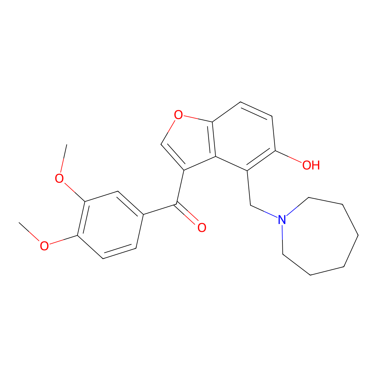 [4-(Azepan-1-ylmethyl)-5-hydroxy-1-benzofuran-3-yl](3,4-dimethoxyphenyl)methanone molecular structure, CAS 1676082-45-3