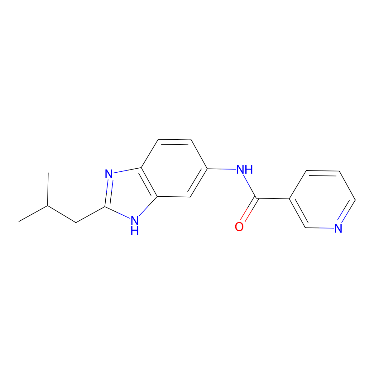N-(2-isobutyl-1H-benzimidazol-6-yl)nicotinamide molecular structure, CAS 1676082-70-4
