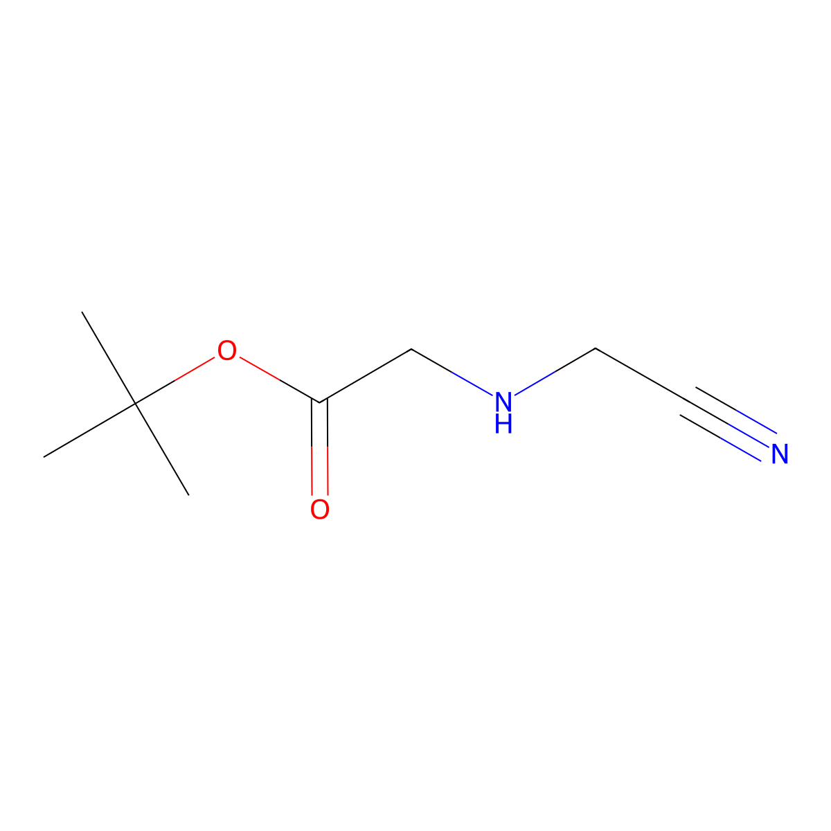 Tert-butyl 2-[(cyanomethyl)amino]acetate molecular structure, CAS 1676085-00-9