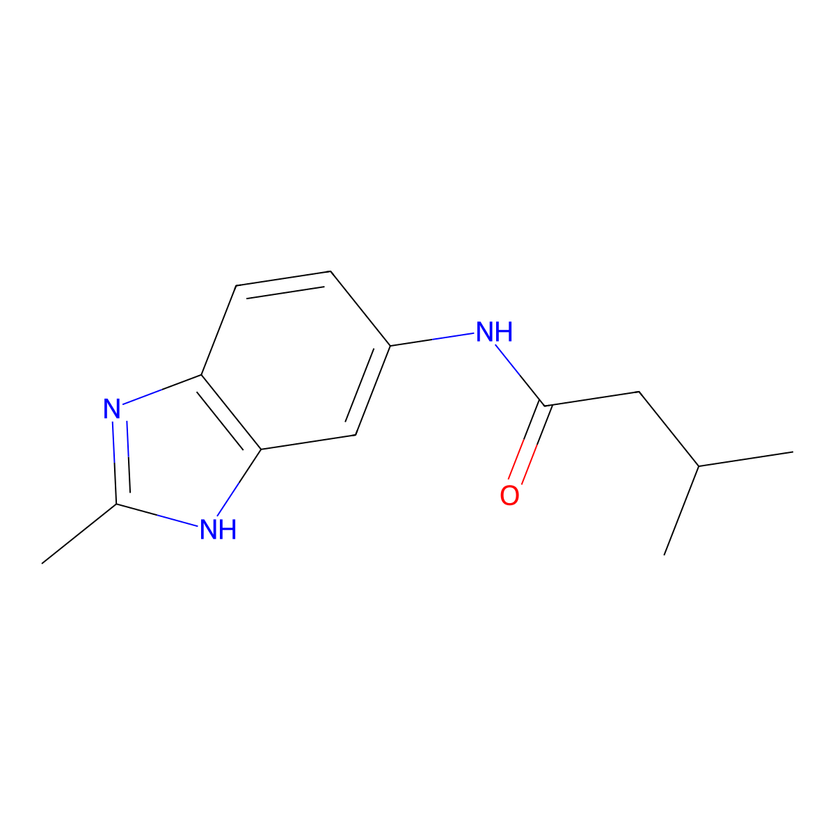 3-methyl-N-(2-methyl-1H-benzimidazol-5-yl)butanamide molecular structure, CAS 1676085-26-9