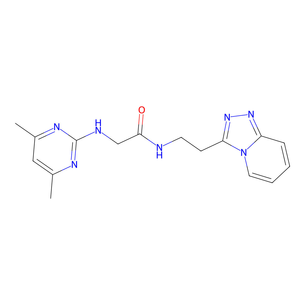 2-[(4,6-dimethyl-2-pyrimidinyl)amino]-N-(2-[1,2,4]triazolo[4,3-a]pyridin-3-ylethyl)acetamide molecular structure, CAS 1676085-61-2