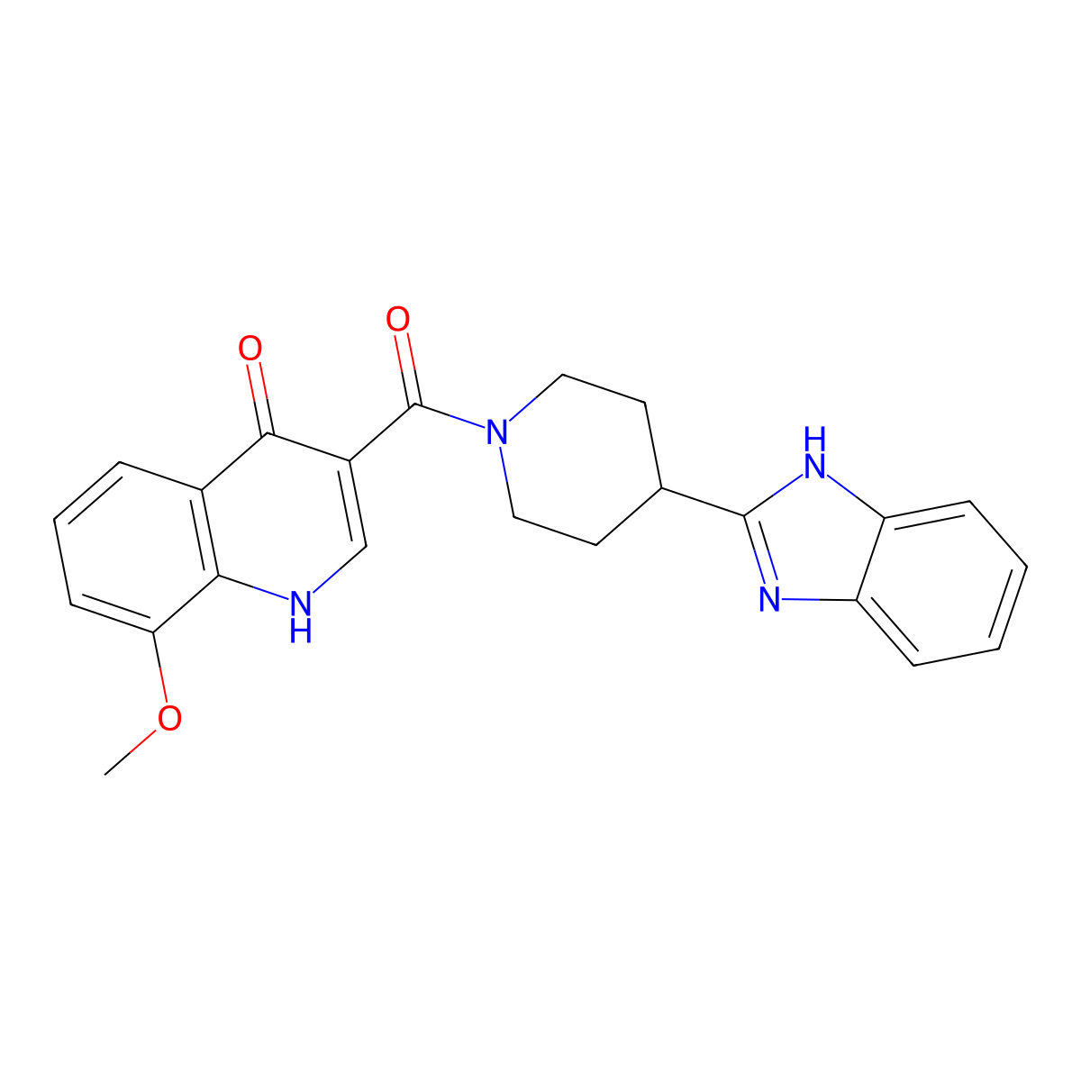 [4-(1H-benzimidazol-2-yl)piperidin-1-yl](4-hydroxy-8-methoxyquinolin-3-yl)methanone molecular structure, CAS 1676087-43-6