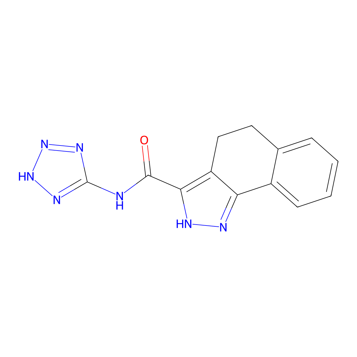 N-(1H-tetrazol-5-yl)-4,5-dihydro-1H-benzo[g]indazole-3-carboxamide molecular structure, CAS 1676097-51-0