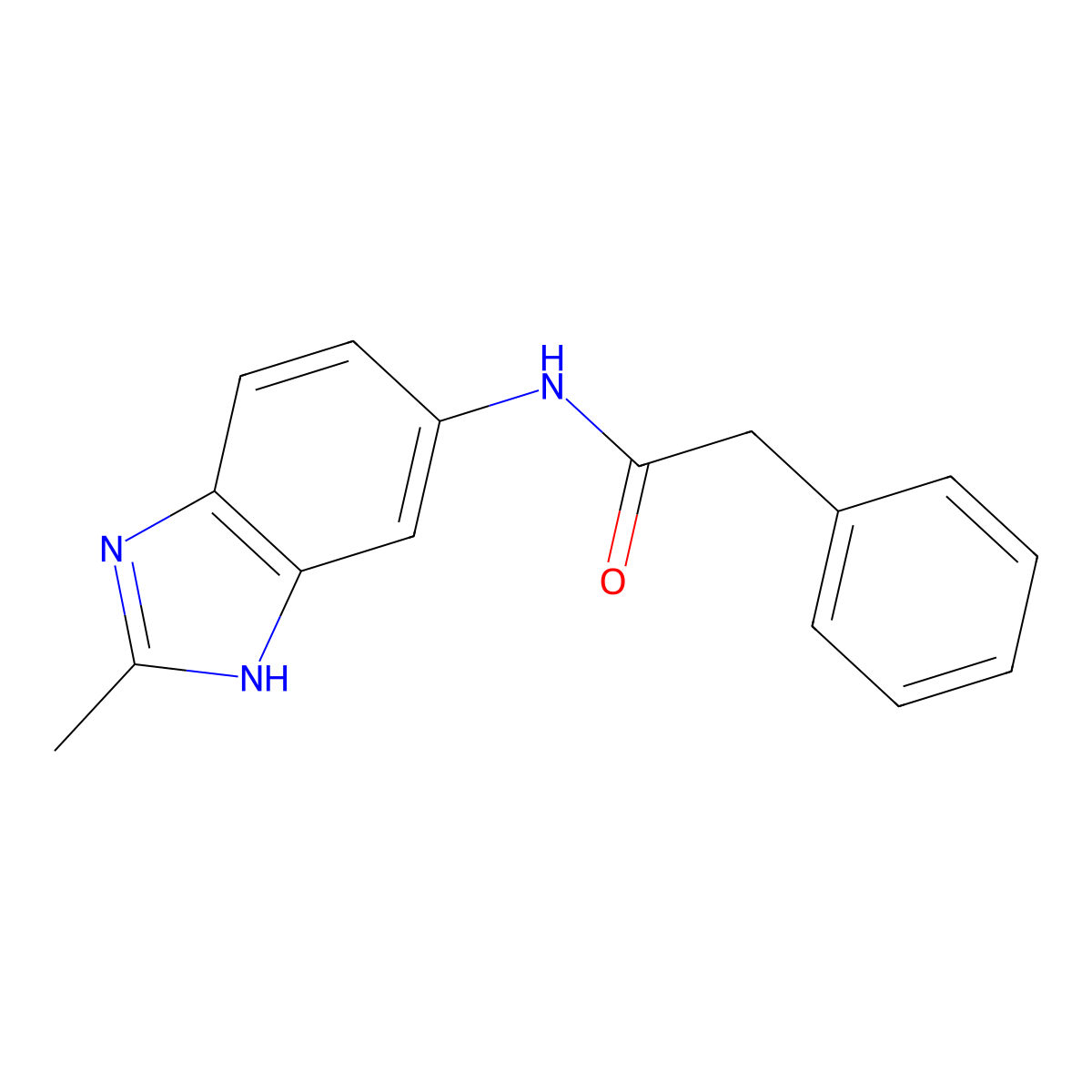 N-(2-methyl-1H-benzimidazol-6-yl)-2-phenylacetamide molecular structure, CAS 1676098-58-0