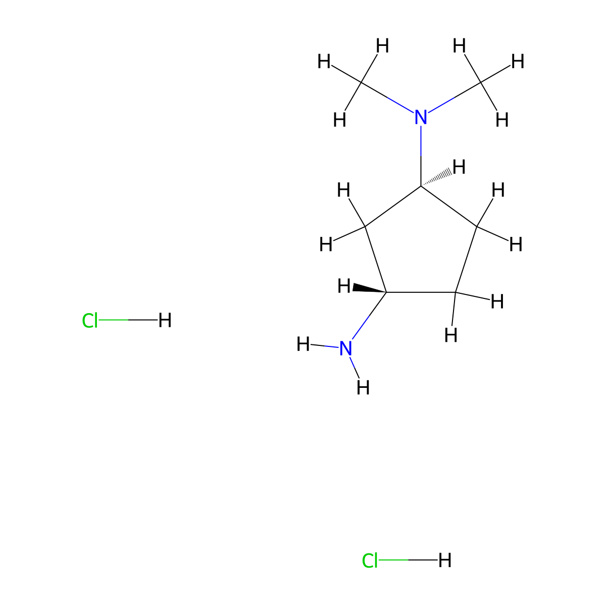 (1S,3S)-N1,N1-dimethylcyclopentane-1,3-diamine dihydrochloride molecular structure, CAS 167610-31-3