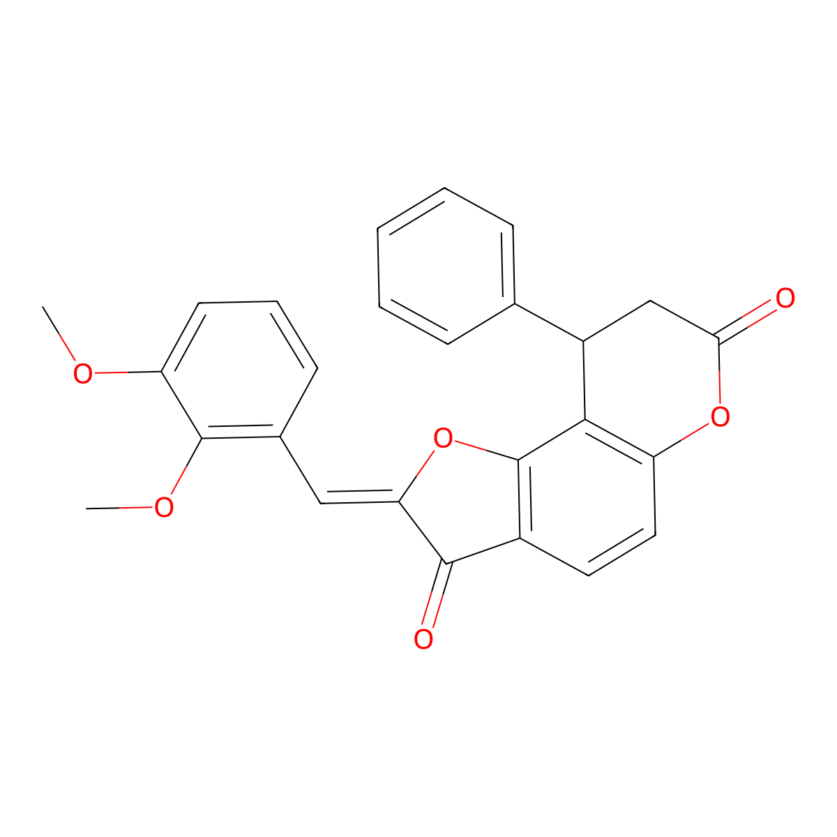 2-[(2,3-Dimethoxyphenyl)methylidene]-9-phenyl-8,9-dihydro-7H-furo[2,3-f][1]benzopyran-3,7(2H)-dione molecular structure, CAS 1676104-74-7