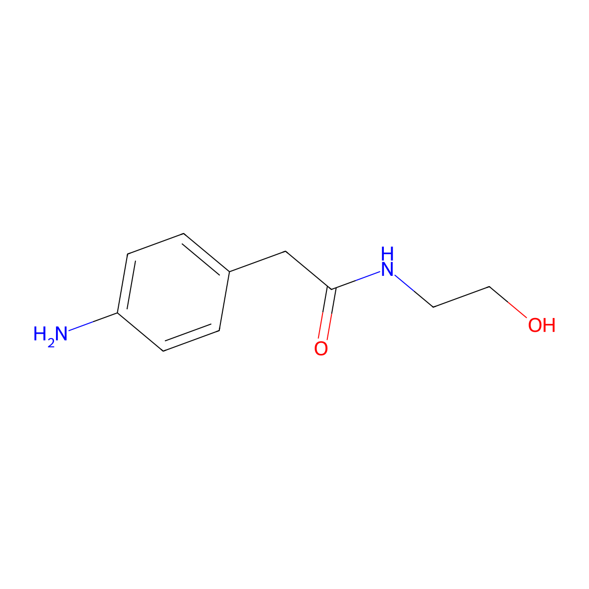 2-(4-aminophenyl)-N-(2-hydroxyethyl)acetamide molecular structure, CAS 167613-92-5