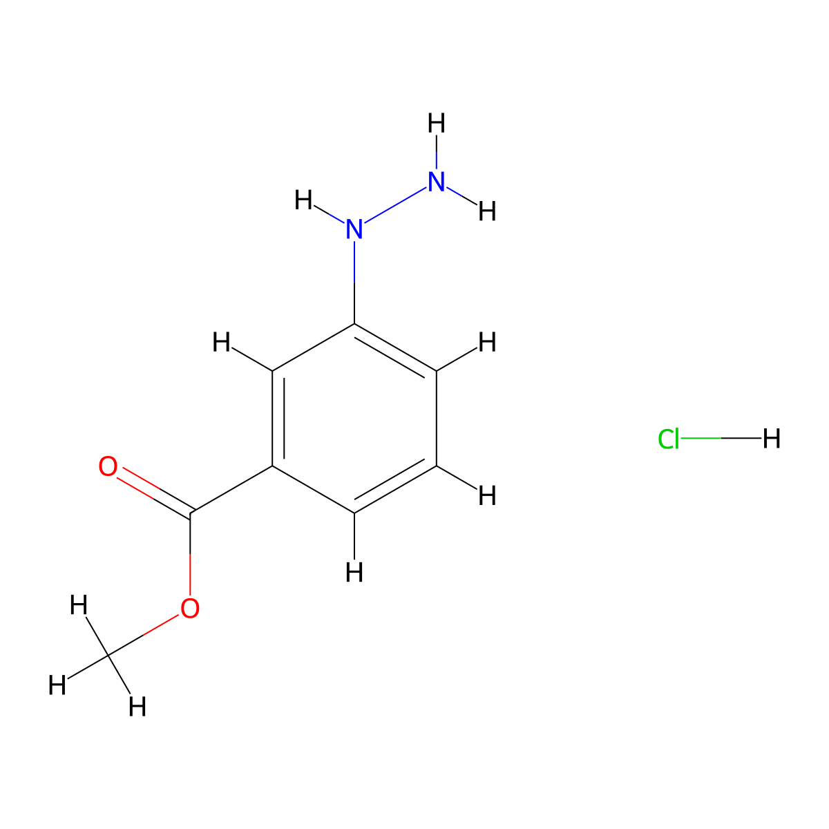Methyl 3-hydrazinylbenzoate hydrochloride molecular structure, CAS 167626-26-8