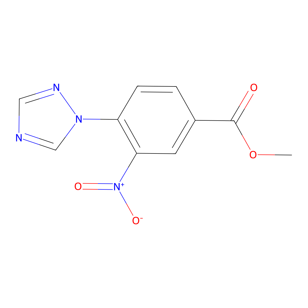 methyl 3-nitro-4-(1H-1,2,4-triazol-1-yl)benzenecarboxylate molecular structure, CAS 167626-49-5